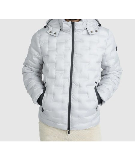 Giubbino Microfibra Cappuccio Markup Grigio - MK9940024