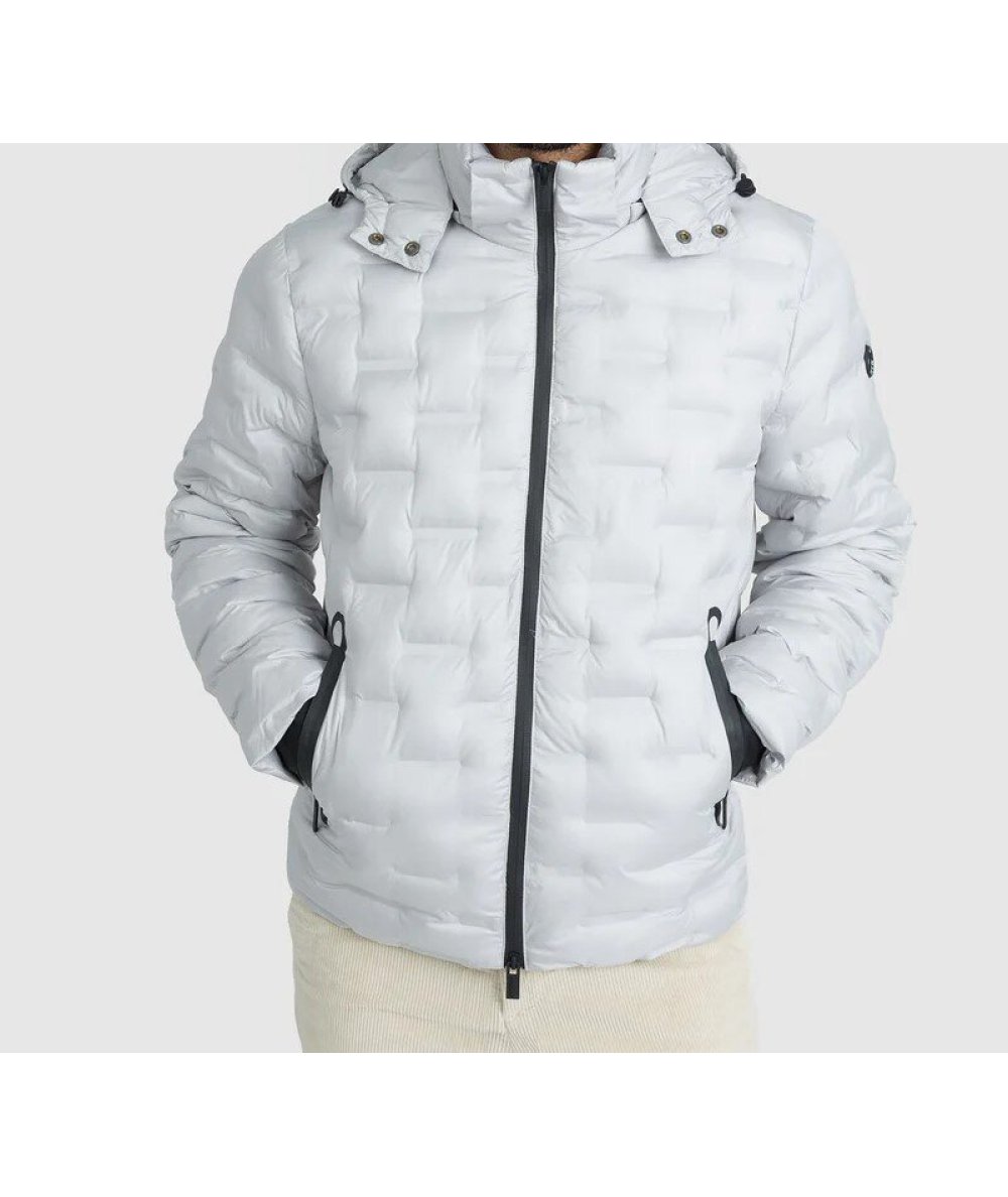 Giubbino Microfibra Cappuccio Markup Grigio - MK9940024