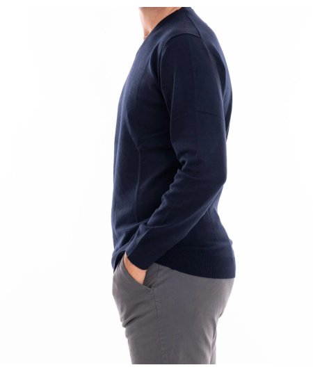 Maglia Scollo a V Markup Nero Misto Viscosa - MK20011