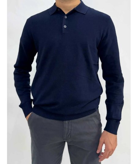 Polo Manica Lunga Markup Nero Viscosa - MK9900004