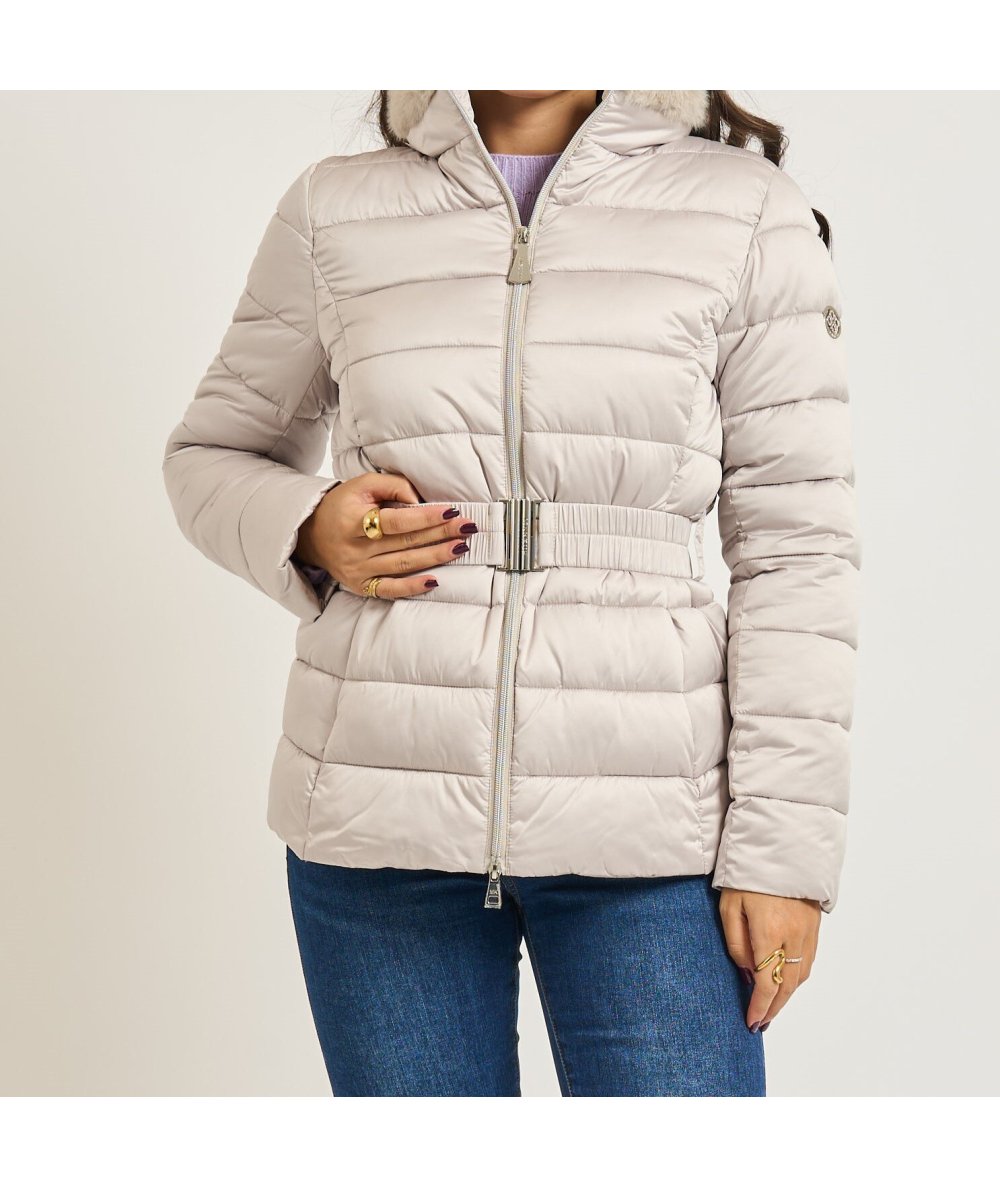 Markup Piumino Corto Satin Cintura Perla