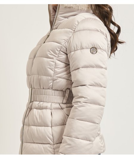 Markup Piumino Corto Satin Cintura Perla