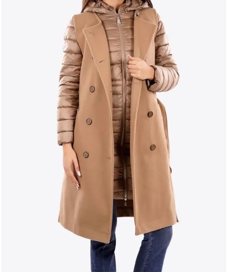 Markup Gilet Lungo Doppiopetto Panno Cammello