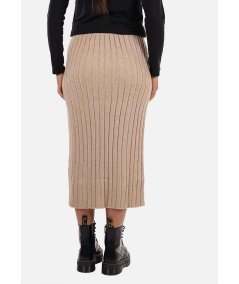 Markup Gonna Maglia Misto Lana Lurex Beige