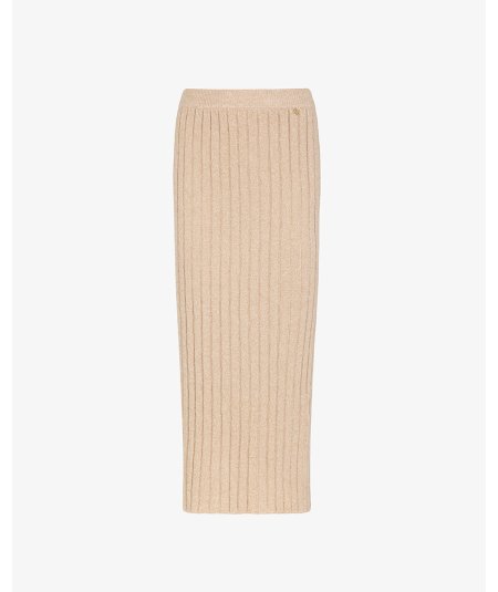 Markup Gonna Maglia Misto Lana Lurex Beige