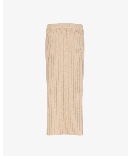 Markup Gonna Maglia Misto Lana Lurex Beige