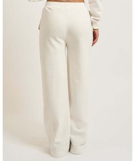 Markup Pantalone Felpa Applicazioni Panna
