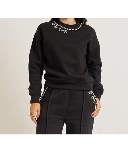 Markup Felpa Girocollo Applicazioni Panna