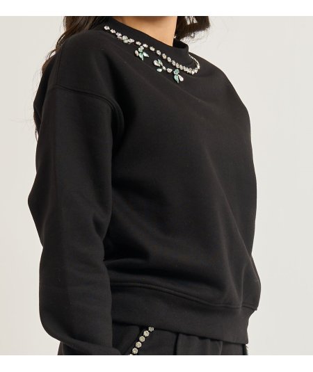 Markup Felpa Girocollo Applicazioni Panna