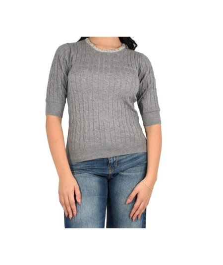 Markup Maglia Manica Corta Applicazioni Grigio