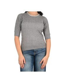 Markup Maglia Manica Corta Applicazioni Grigio