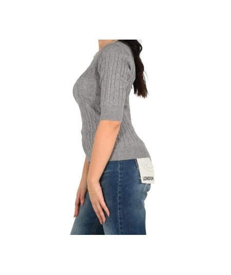 Markup Maglia Manica Corta Applicazioni Grigio