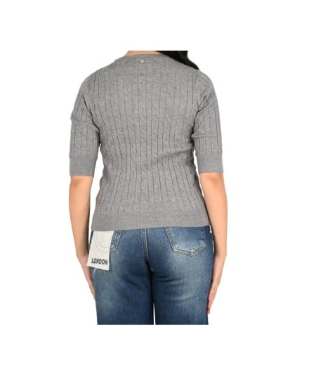 Markup Maglia Manica Corta Applicazioni Grigio