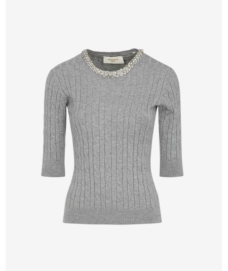 Markup Maglia Manica Corta Applicazioni Grigio