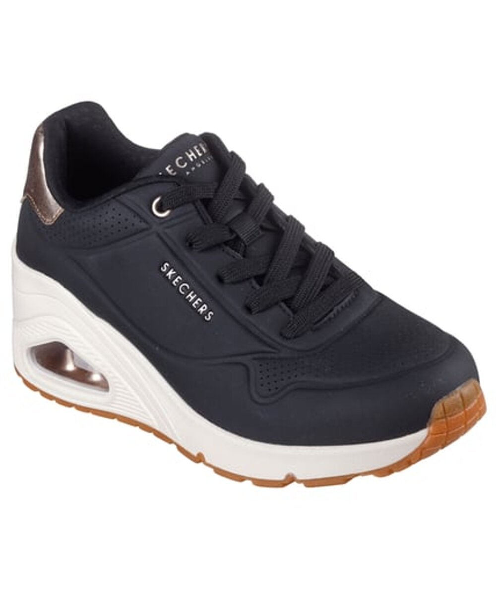 Skechers UNO WEDGE - HI STEPS Nero | Sneakers con Zeppa Donna