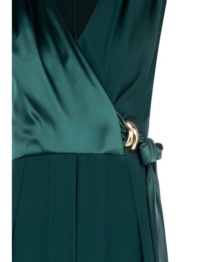 Tuta Elegante Incrocio Fluido Rinascimento | Bordeaux e Verde