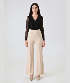 Pantalone Scuba con 6 Bottoni Rinascimento | Beige o Blu