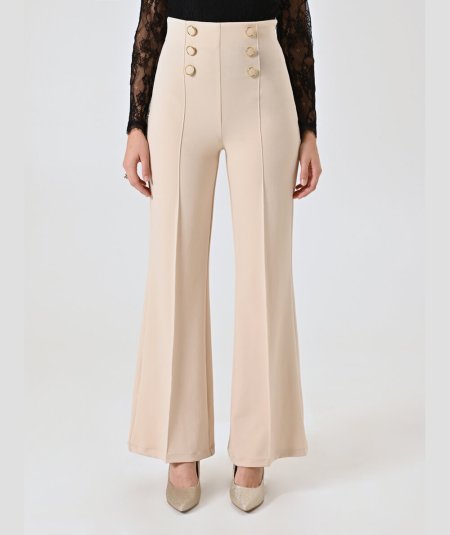 Pantalone Scuba con 6 Bottoni Rinascimento | Beige o Blu