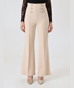 Pantalone Scuba con 6 Bottoni Rinascimento | Beige o Blu