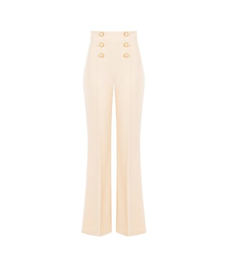 Pantalone Scuba con 6 Bottoni Rinascimento | Beige o Blu