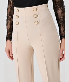 Pantalone Scuba con 6 Bottoni Rinascimento | Beige o Blu