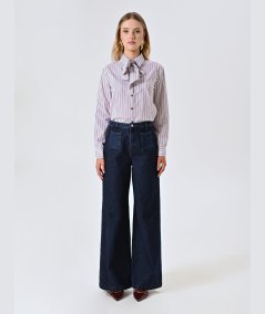 Pantalone Palazzo Blu Rinascimento | Eleganza Fluida