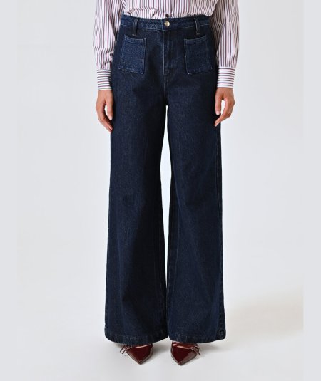 Pantalone Palazzo Blu Rinascimento | Eleganza Fluida