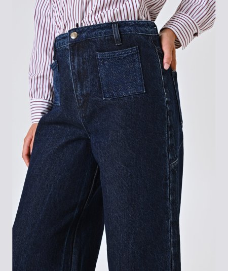 Pantalone Palazzo Blu Rinascimento | Eleganza Fluida