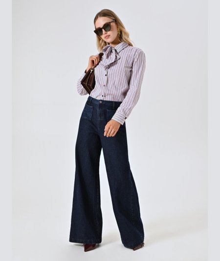 Pantalone Palazzo Blu Rinascimento | Eleganza Fluida