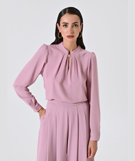 Blusa Sfiancata Rinascimento | Raffinatezza Malva o Panna