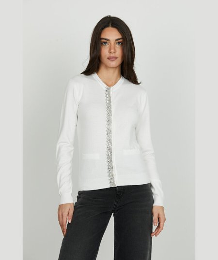 Cardigan Donna Relish Lanai Latte con Applicazioni - RDA2502605016