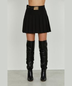 Gonna Corta Relish Tecnas Nera a Pieghe con Cintura - RDA2504006001