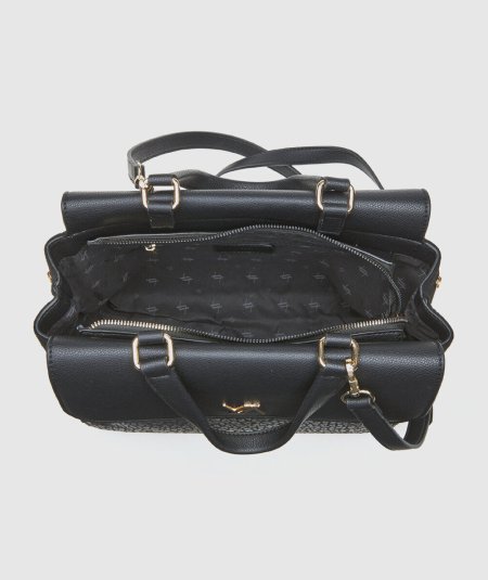 Borsa Tote Verde 16-0008175 Nero - Shopper Tote Bag Nero linea Verde. Dettagli a