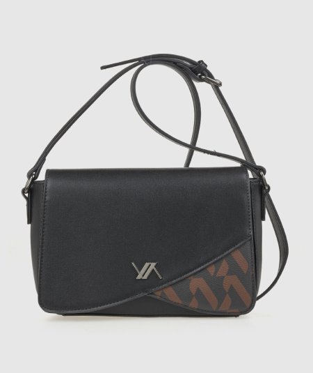 Tracolla Verde 16-0008187 Nero - Crossbody Borsa Crossbody Nero Verde. Moderna e