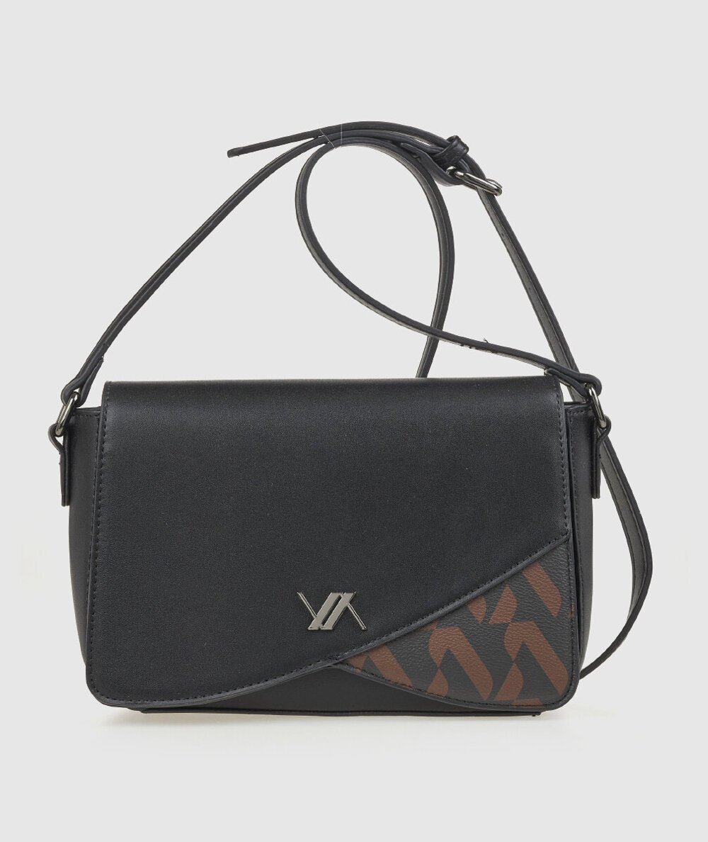 Tracolla Verde 16-0008187 Nero - Crossbody Borsa Crossbody Nero Verde. Moderna e