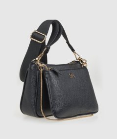 Tracolla Verde 16-0008254 Nero - Crossbody Borsa Crossbody Nero Verde. Piccola e