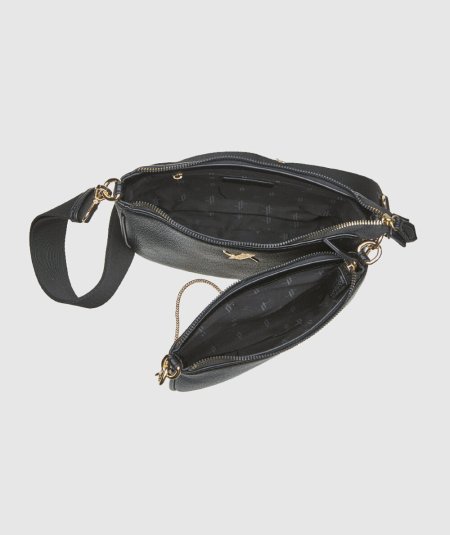 Tracolla Verde 16-0008254 Nero - Crossbody Borsa Crossbody Nero Verde. Piccola e