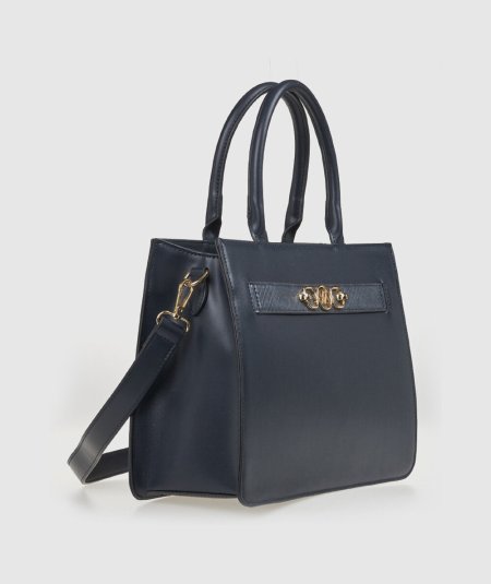 Borsa Tote Verde 16-0008270 Nero - Shopper Tote Bag Nero linea Verde. Eleganza f