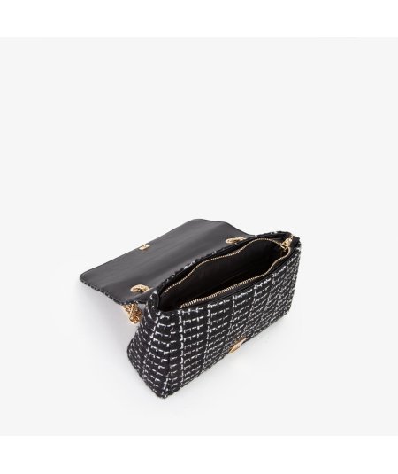 Flap Bag Valentino Tweed Panna Multicolore