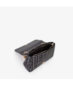 Flap Bag Valentino Tweed Panna Multicolore