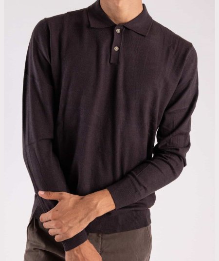 Polo Manica Lunga Uomo Gianni Lupo Nero (Cod. GL508S)