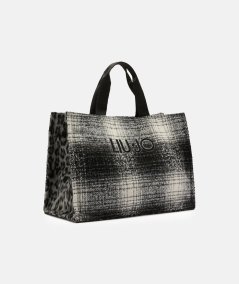 Liu Jo Borsa Tote Grande Nero/Bianco - 2F5027T6089