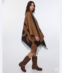 Liu Jo Poncho Oval Monogram Nero - 2F5031T0300