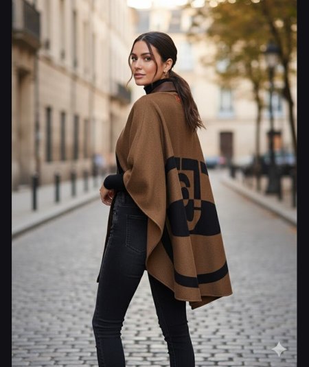 Liu Jo Poncho Oval Monogram Nero - 2F5031T0300