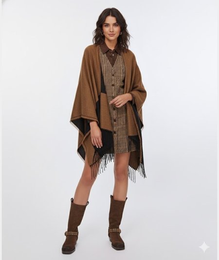 Liu Jo Poncho Oval Monogram Nero - 2F5031T0300