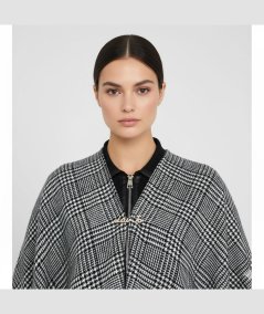 Liu Jo Poncho Pied-de-Poule Nero/Bianco - 2F5036T0300