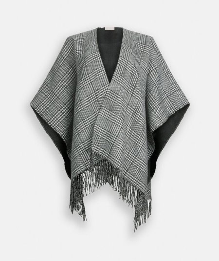 Liu Jo Poncho Pied-de-Poule Nero/Bianco - 2F5036T0300