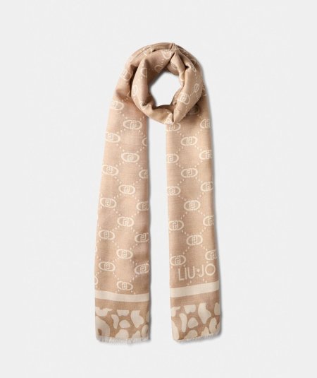 Liu Jo Stola Jacquard Monogram Animalier Nera - 2F5040T0300