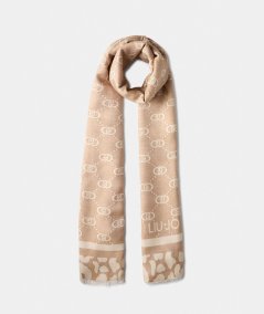 Liu Jo Stola Jacquard Monogram Animalier Nera - 2F5040T0300