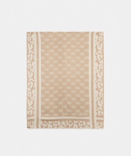 Liu Jo Stola Jacquard Monogram Animalier Nera - 2F5040T0300